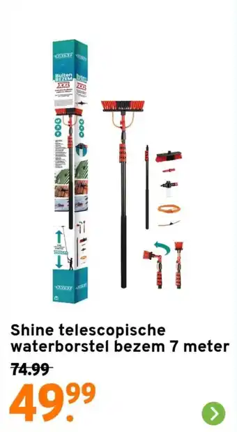 GAMMA Shine telescopische waterborstel bezem 7 meter aanbieding