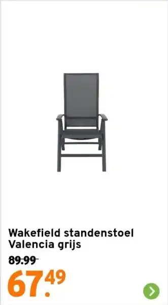 GAMMA Wakefield standenstoel Valencia grijs aanbieding