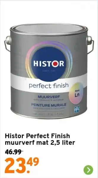 GAMMA Histor Perfect Finish muurverf mat 2,5 liter aanbieding