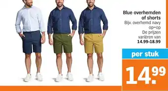 Albert Heijn Blue overhemden of shorts per stuk aanbieding