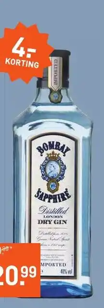 Albert Heijn Bombay sapphire gin 70 cl aanbieding
