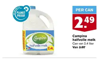 Hoogvliet Campina halfvolle melk aanbieding