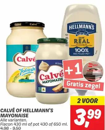 Dekamarkt CALVÉ OF HELLMANN'S MAYONAISE aanbieding