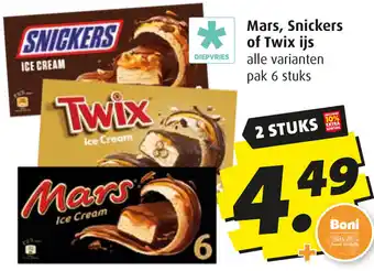 Boni Mars, Snickers of Twix ijs aanbieding