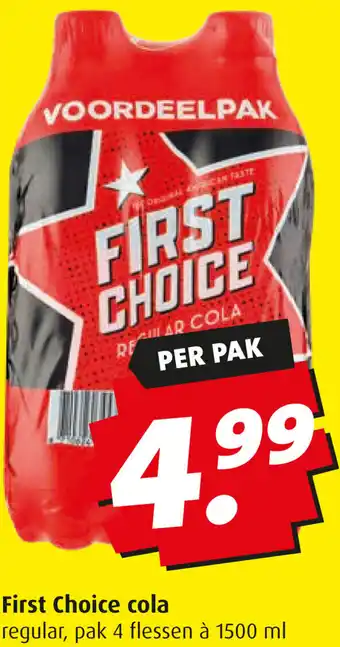 Boni First Choice cola regular, 4 x 1500 ml aanbieding