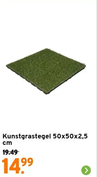 GAMMA Kunstgrastegel 50x50x2,5 cm aanbieding