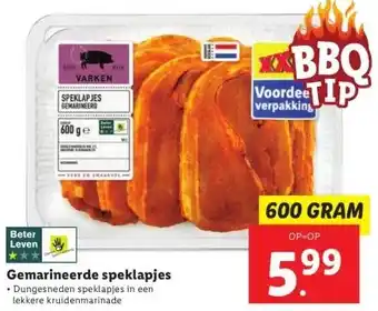 Lidl Gemarineerde speklapjes aanbieding