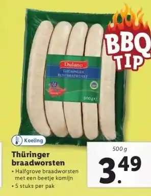 Lidl Thüringer braadworsten aanbieding