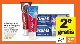 Albert Heijn Alle Colgate en Oral-B tandpasta Bijv. Colgate caries protection aanbieding