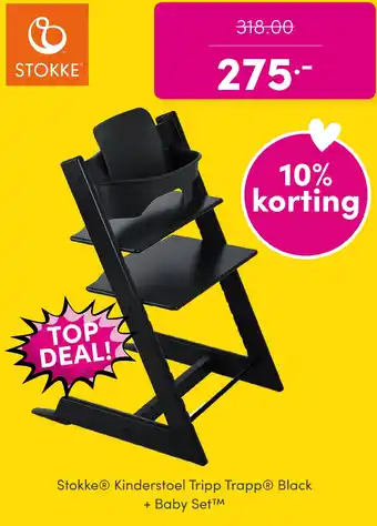 Baby & Tiener Stokke Kinderstoel Tripp Trapp Black + Baby Set aanbieding