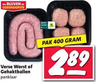 Nettorama Verse worst of gehaktballen 400 gram aanbieding