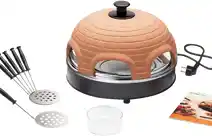 Amazon Emerio Pizzaoven, PIZZARETTE het origineel, 1 handgemaakte terracotta kleikap, gepatenteerd design, voor mini-pizza, echt fam aanbieding