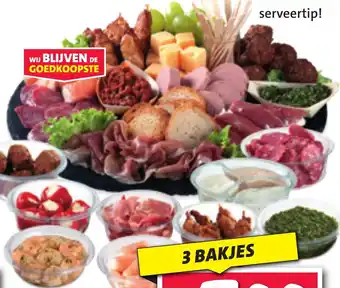 Nettorama Diverse tapas garnalen olijven kaasblokjes en meer 3 x 70 - 210 gram aanbieding