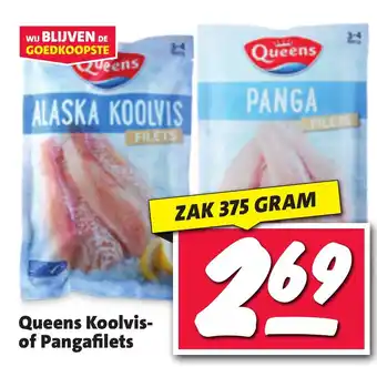 Nettorama Queens koolvis of pangafilets 375 gram aanbieding