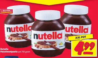 Nettorama Nutella hazelnootpasta 750 gram aanbieding