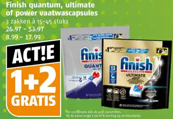 Poiesz Finish quantum ultimate of powervaatwascapsules aanbieding