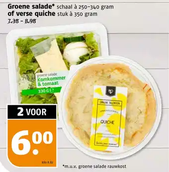 Poiesz Groene salade* 250-340 gram of verse quiche 350 gram aanbieding