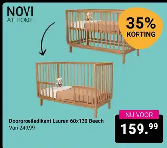 Van Asten BabySuperstore Doorgroeiledikant Lauren 60x120 Beech aanbieding