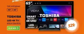 Expert TOSHIBA LED 4K TV 65UV3363DG 65" aanbieding