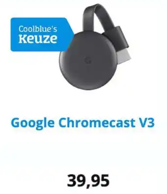 Coolblue Google Chromecast V3 aanbieding