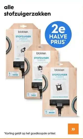 Blokker stofzuigerzakken aanbieding