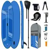 Bol.com LifeGoods PaddlePro SUP Board - Luxe Set - met Zitje - Opblaasbaar Paddle Board - Max. 135KG - 320x81cm - Blauw aanbieding