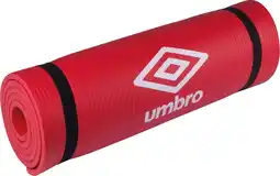 Bol.com Umbro Yoga Mat - 190 x 58 x 1 CM - met Transport Band - Extra Soft en 1 CM Dik - Anti-Slip Fitness Mat - Rood aanbieding