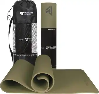Bol.com Rockerz Yoga mat - Fitness mat - Sport mat - Yogamat anti slip & eco - Extra Dik - Duurzaam TPE materiaal - Incl Draagtas - O aanbieding