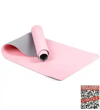 Bol.com Gymstick Vivid Yoga Mat - 170 x 60 x 04 cm - Roze / Grijs - Met Online Trainingsvideo's aanbieding
