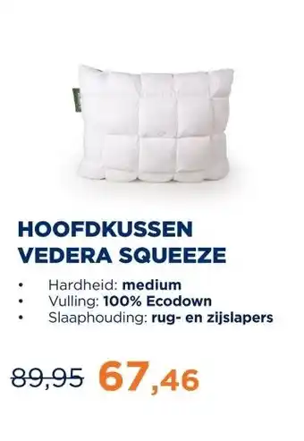 TotaalBED Hoofdkussen Vedera Squeeze | 60x70 aanbieding