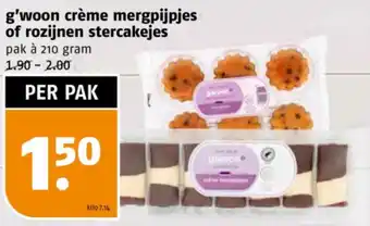 Poiesz g'woon crème mergpijpjes of rozijnen stercakejes aanbieding