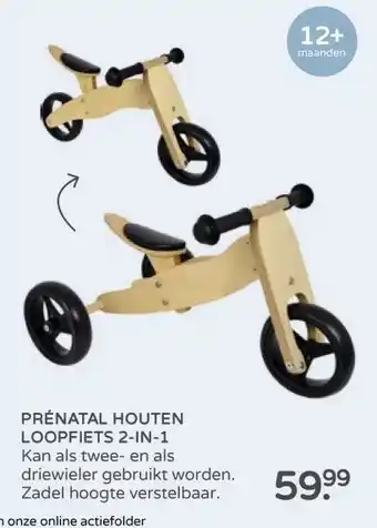 Prenatal PRÉNATAL HOUTEN LOOPFIETS 2-IN-1 aanbieding