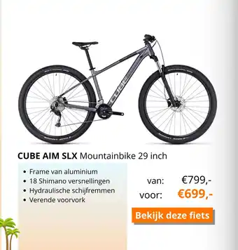 Superfietsen CUBE AIM SLX Mountainbike 29 inch aanbieding