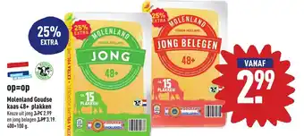 ALDI Molenland Goudse kaas 48+ plakken 400+100g aanbieding