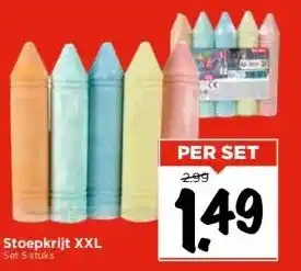 Vomar Voordeelmarkt Stoepkrijt XXL Set 5 stuks aanbieding