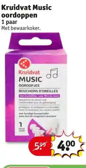 Kruidvat Kruidvat Music oordoppen aanbieding