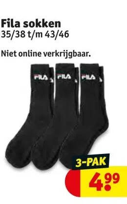 Fila sokken 35 38 t m 43 46 aanbieding bij Kruidvat