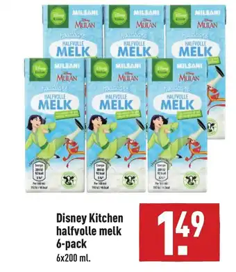 ALDI Disney Kitchen halfvolle melk 6x200 ml aanbieding