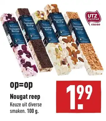 ALDI Nougat reep 100g aanbieding