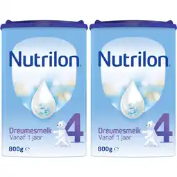 Albert Heijn Nutrilon 4 dreumesmelk 12+ maanden 2-pakket aanbieding