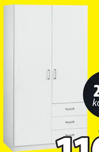 Jysk Hagendrup kledingkast B96 x H176 x D50 aanbieding