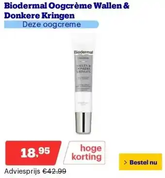 Bol.com Biodermal Oogcrème Wallen & Donkere Kringen aanbieding