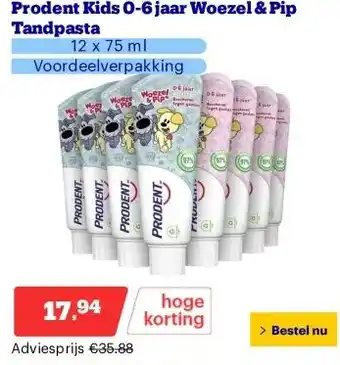 Bol.com Prodent Kids 0-6 jaar Woezel & Pip Tandpasta aanbieding