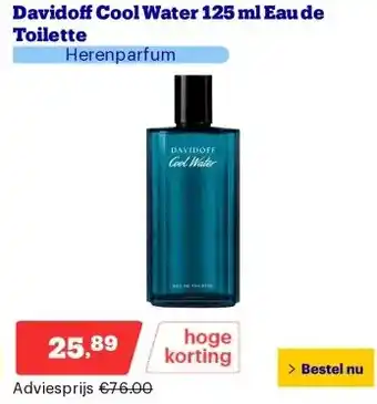 Bol.com Davidoff Cool Water 125 ml Eau de Toilette aanbieding