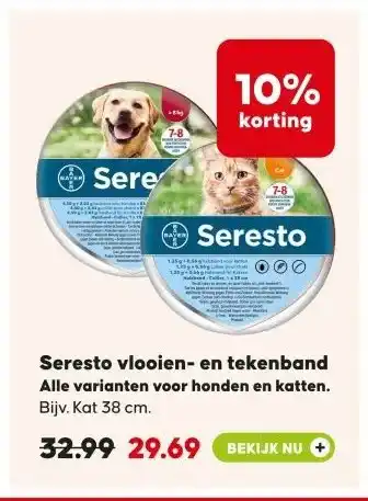 Pets Place Seresto vlooien- en tekenband aanbieding