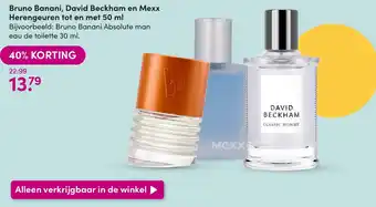 DA Bruno Banani, David Beckham en Mexx Herengeuren tot en met 50 ml aanbieding