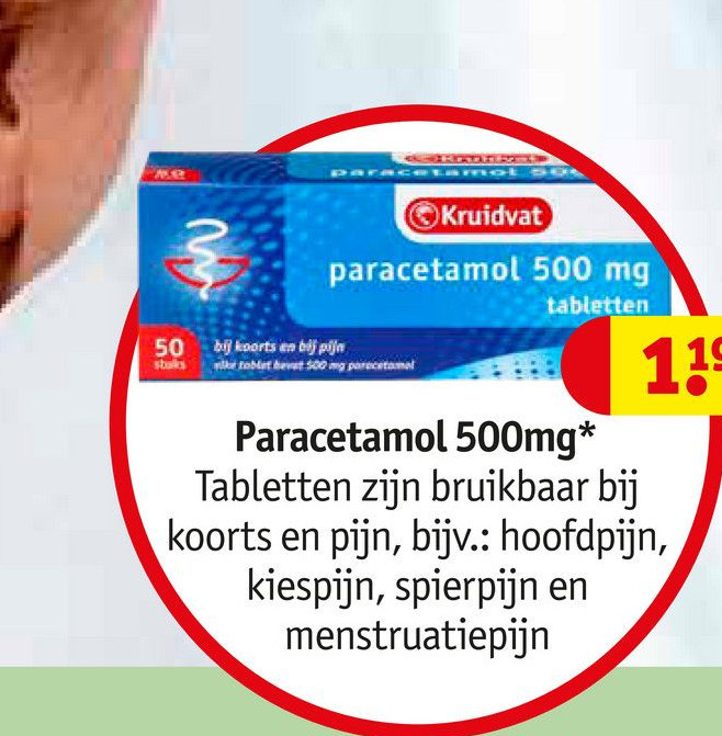 Paracetamol 500mg* aanbieding bij Kruidvat