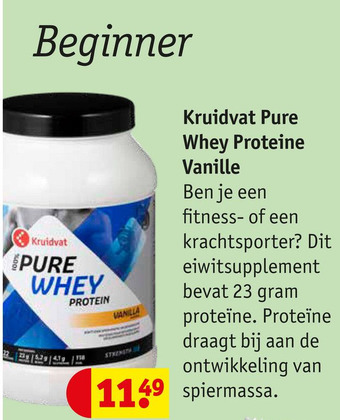 Kruidvat Kruidvat Pure Whey Proteine Vanille aanbieding