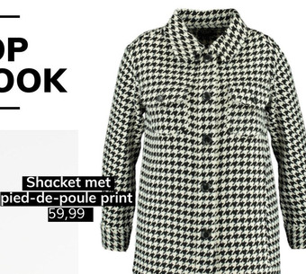 MS Mode RA WAMA Shacket met pied-de-poule print aanbieding