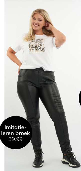 MS Mode Imitatie- leren broek aanbieding